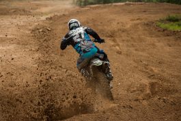 Nick Wey exits the old sweeper at Martin MX Park