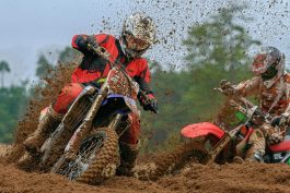 The Raines Racing Yamaha 450F gets a workout in the soft loam at Martin MX Park